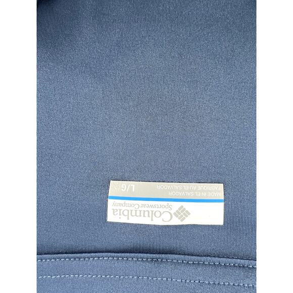 Columbia Omni-Shade Long Sleeve T Shirt Men Large Blue 1/4 Zip Red Logo - Picture 4 of 6